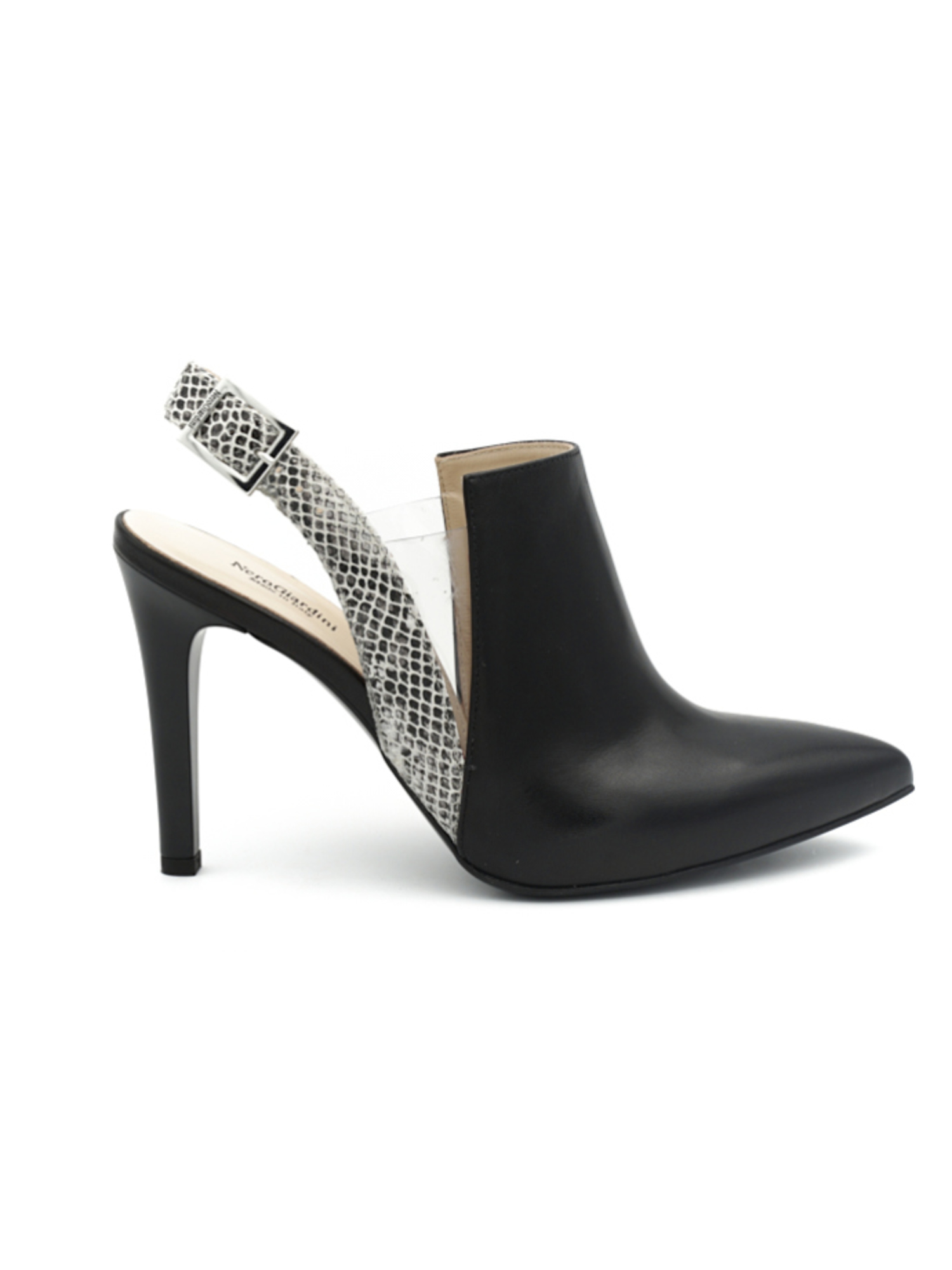 Tronchetto Nero Giardini donna nero/pitonato con tacco | Liviana Calzature