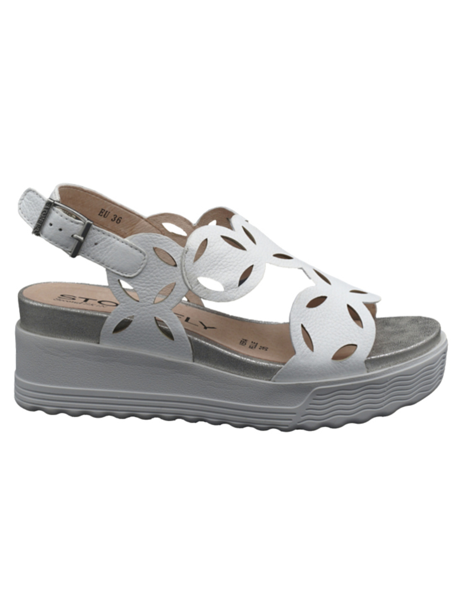 Sandalo con zeppa Stonefly da donna bianco | Liviana Calzature