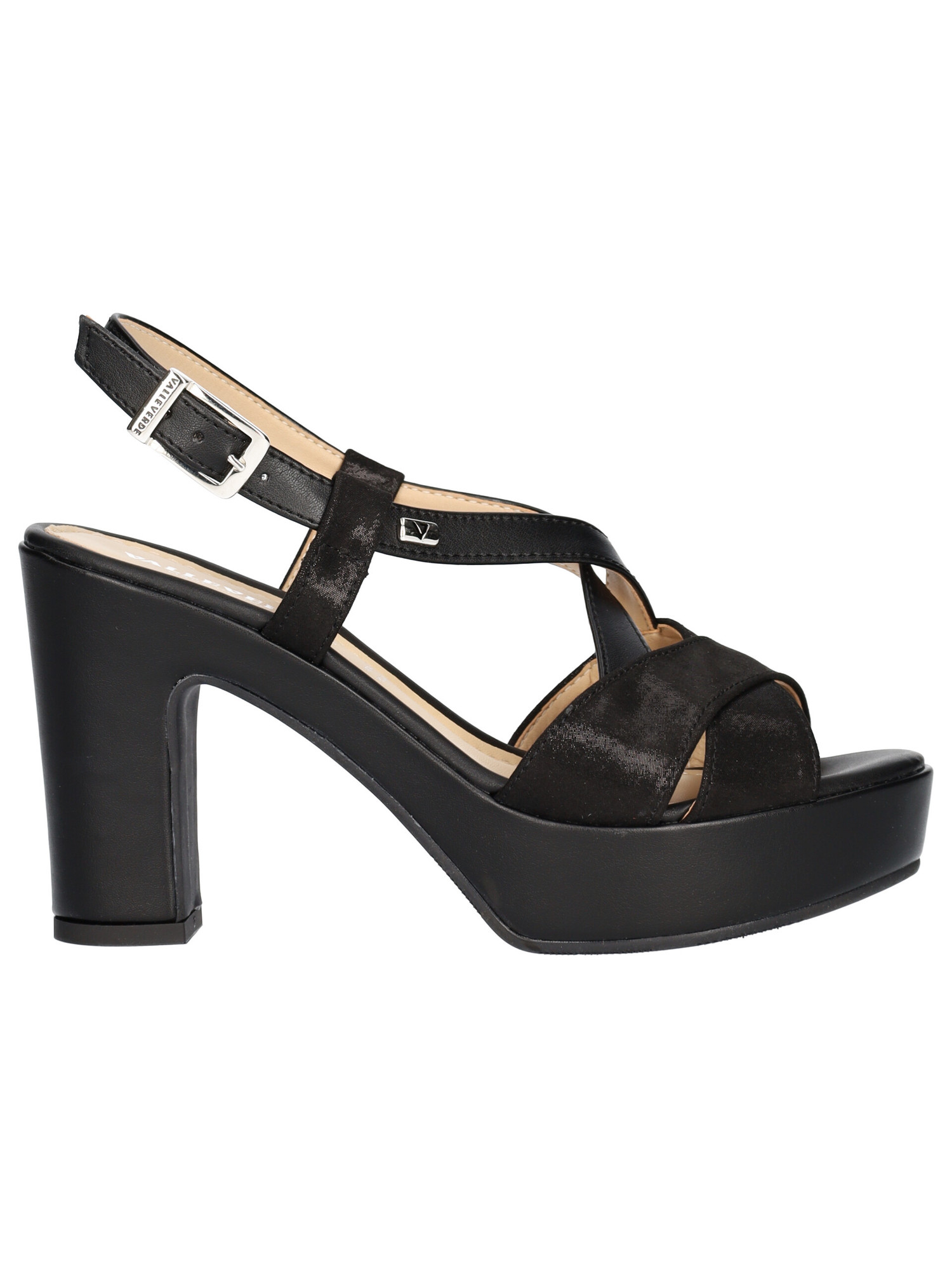 Sandalo Donna VALLEVERDE In Elastan - CODICE 25322, Nero, Tacco Piatto, Plantare Morbido - Foto 11