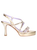 sandalo tacco fino albano da donna platino