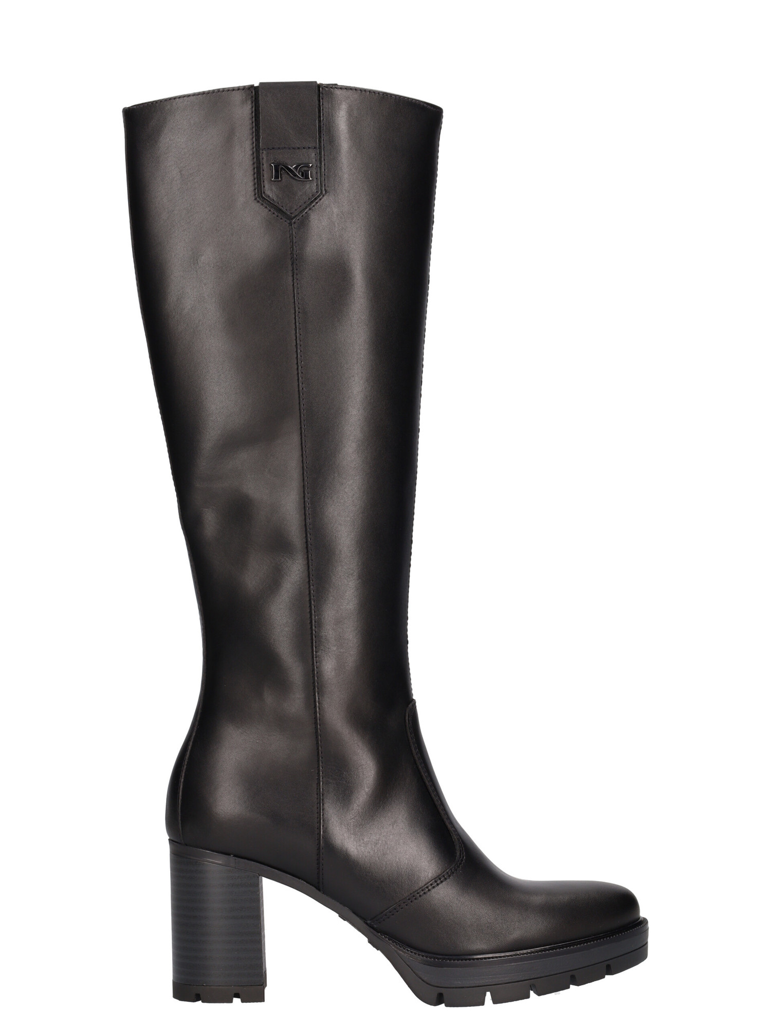 Stivali con tacco nero giardini outlet