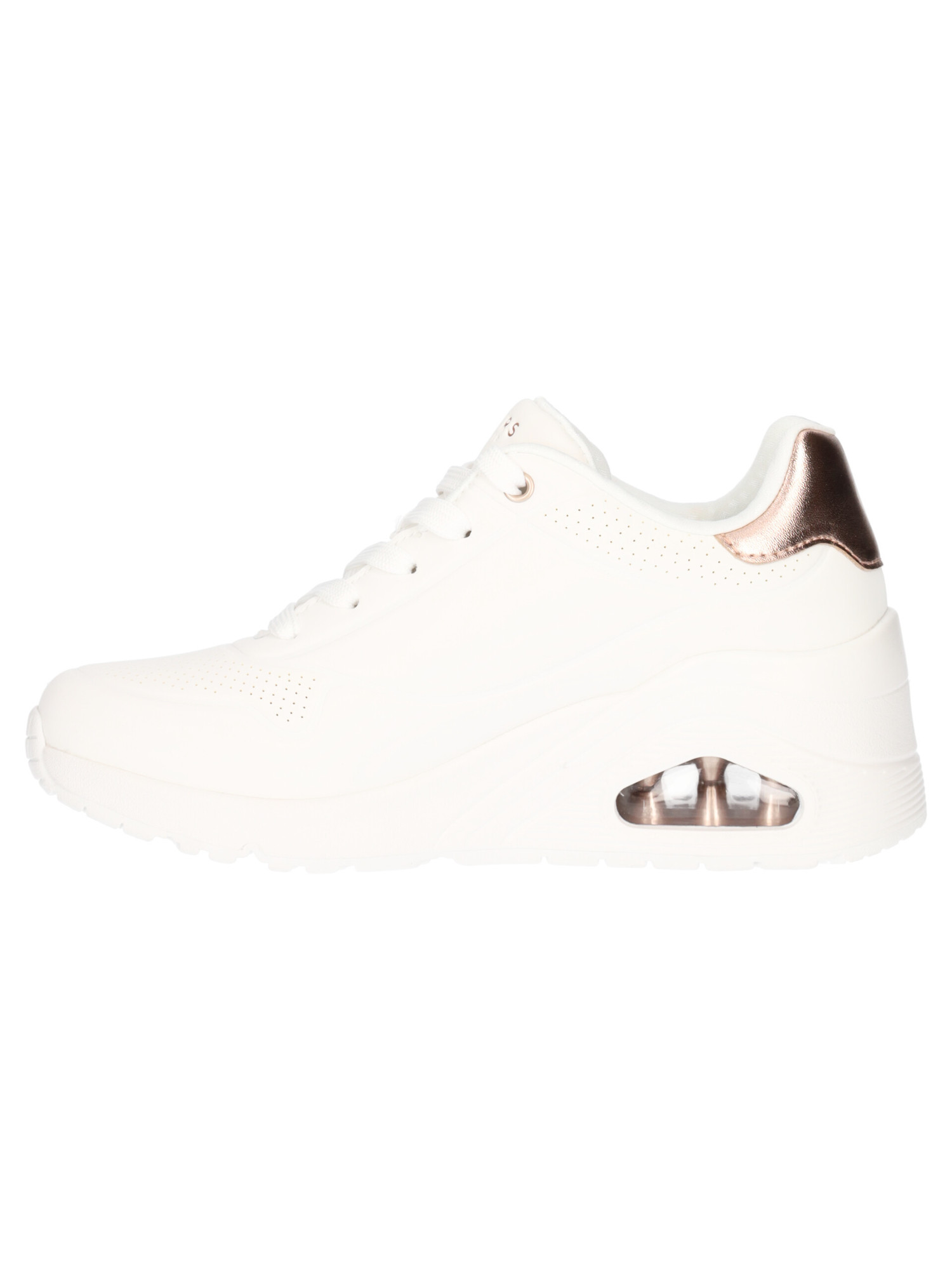 sneaker-con-zeppa-skechers-uno-air-cooled-da-donna-bianca