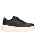 sneaker platform skechers court da donna nera