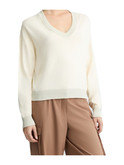 maglia con scollo a v liu jo da donna avorio