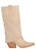 stivale con tacco largo liviana da donna beige