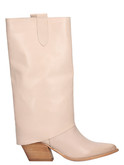 stivale con tacco largo liviana da donna beige