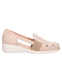 mocassino con zeppa bassa confort da donna beige