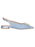 ballerina con tacco basso ferre da donna azzurra