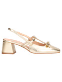 scarpa con tacco largo liviana da donna platino metal