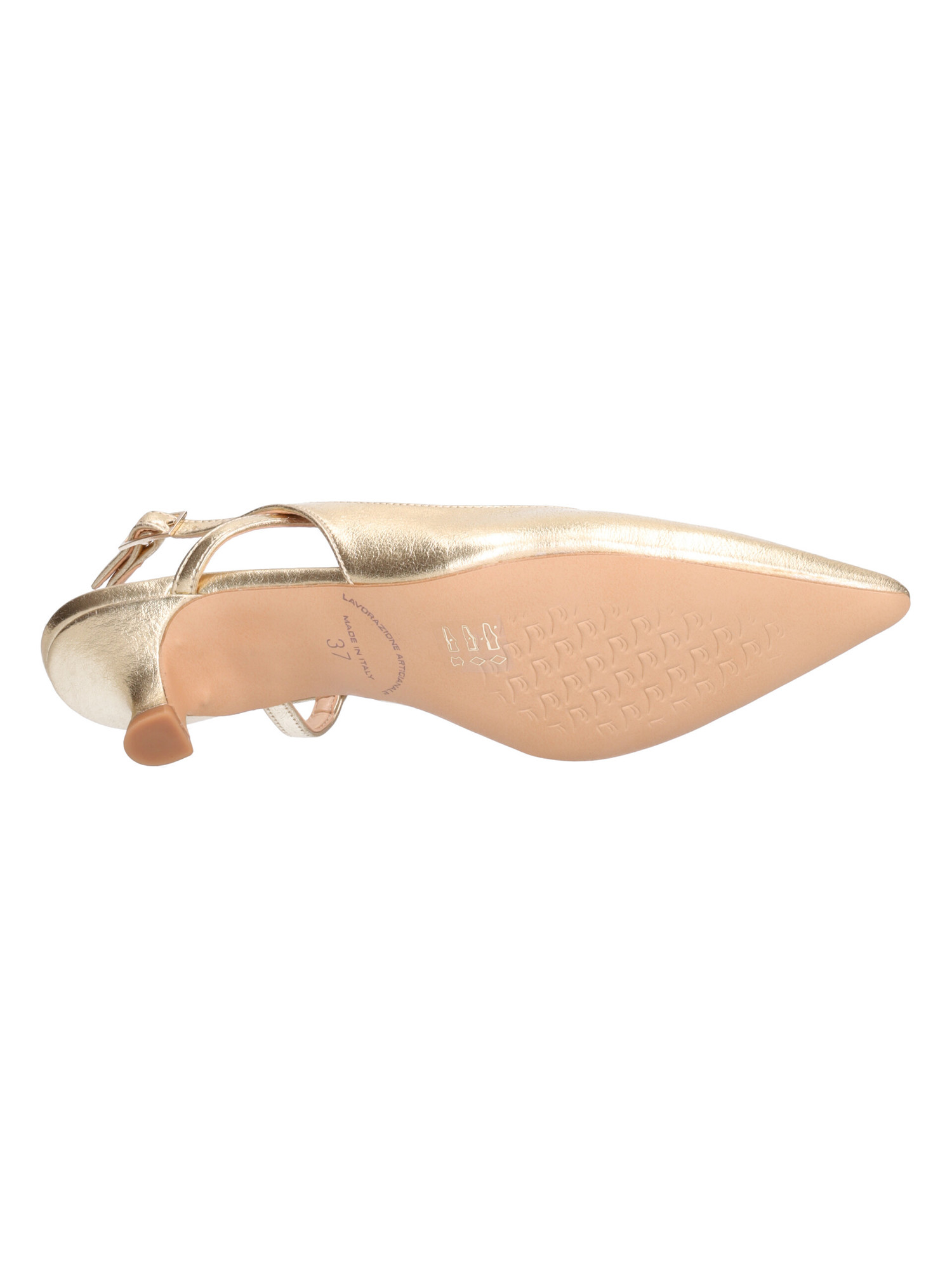 scarpa-con-tacco-basso-liviana-da-donna-laminata-platino