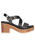 sandalo con tacco largo refresh vegan da donna nero