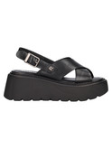 sandalo con zeppa refresh vegan da donna nero