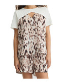 t-shirt a maniche corte liu jo da donna a fantasia animalier