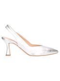 decollete con tacco fino melluso da donna argento metal