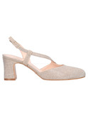 scarpa elegante con tacco largo melluso da donna platino