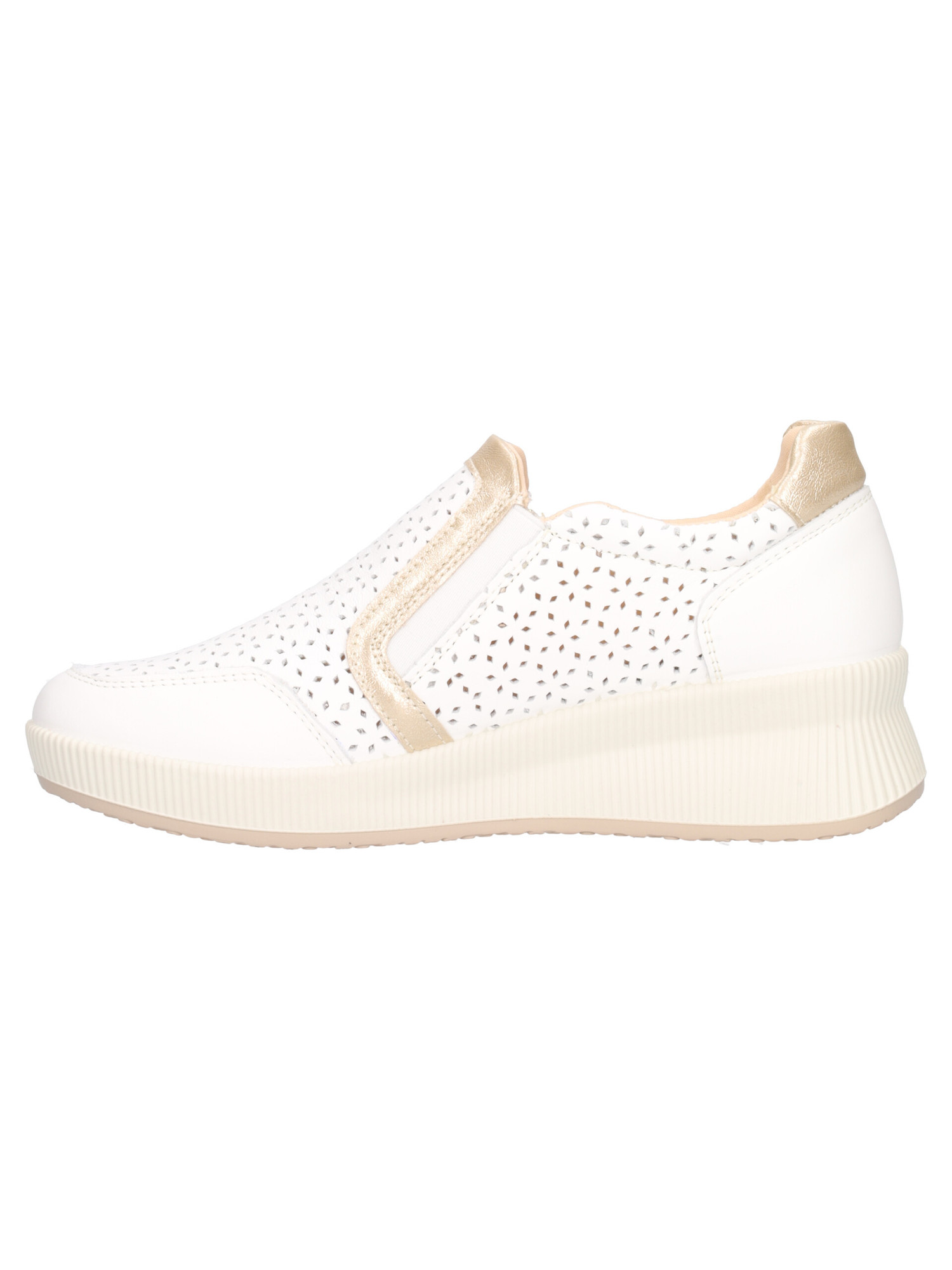 Hoefirm Mocassini Donna In Pelle Con Zeppa E Nappa | Bianco Opaco | Comodi E Casual | Tacco Moderato | 40.5 EU