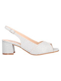 sandalo con tacco basso melluso da donna argento glitter