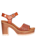 sandalo con tacco largo refresh vegan da donna cuoio