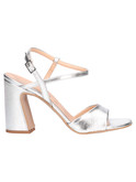 sandalo con tacco largo liviana da donna argento metal