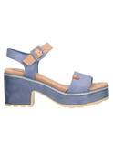 sandalo con tacco largo refresh vegan da donna blu denim