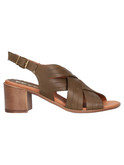 sandalo con tacco largo keys da donna verde