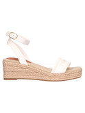 sandalo con zeppa tommy hilfiger da donna bianco