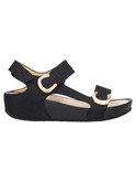 sandalo con zeppa grunland da donna nero