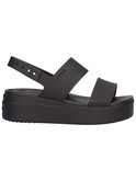 sandalo con zeppa crocs brooklyn da donna nero