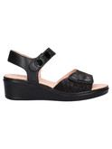 sandalo con zeppa confort da donna nero