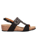sandalo con zeppa bassa grunland da donna nero