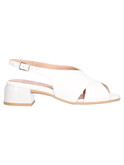 sandalo con tacco basso confort da donna bianco