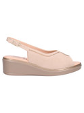 sandalo con zeppa confort da donna beige
