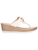 ciabatta infradito con zeppa inblu da donna bianco perla