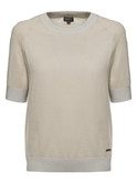 t-shirt a maniche corte geox knit da donna grigio chiaro/avorio