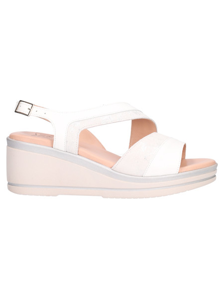 Sandali Con Zeppa In Pelle Donna YTTY | Bianco, Taglia 38 | Chiusura Con Fibbia, Comodi E Alla Moda