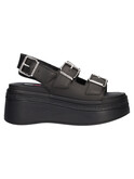 sandalo con zeppa tommy hilfiger da donna nero