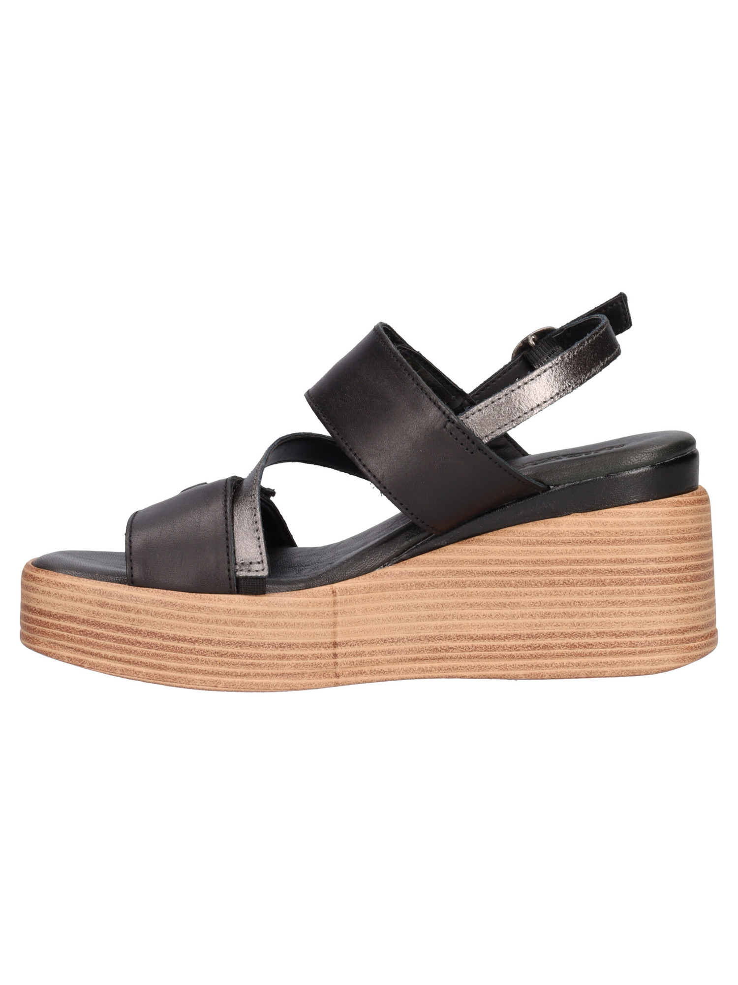 Easy Street Sandalo Zeppa Koda Donna: Comodo, Regolabile E Dal Design Multi-cinturino, Nero 43 EU