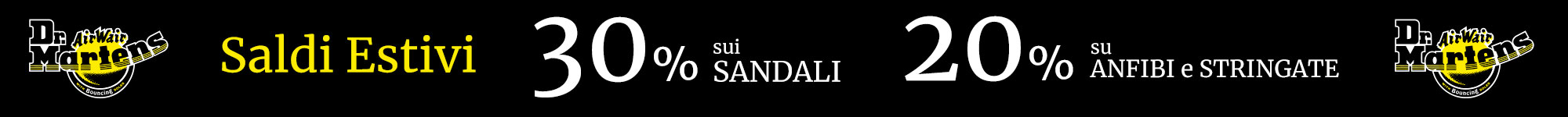 DR.MARTENS Sconti del 30% sui sandali e 20% su Anfibi e Stringate