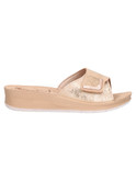 ciabatta con zeppa bassa inblu da donna beige