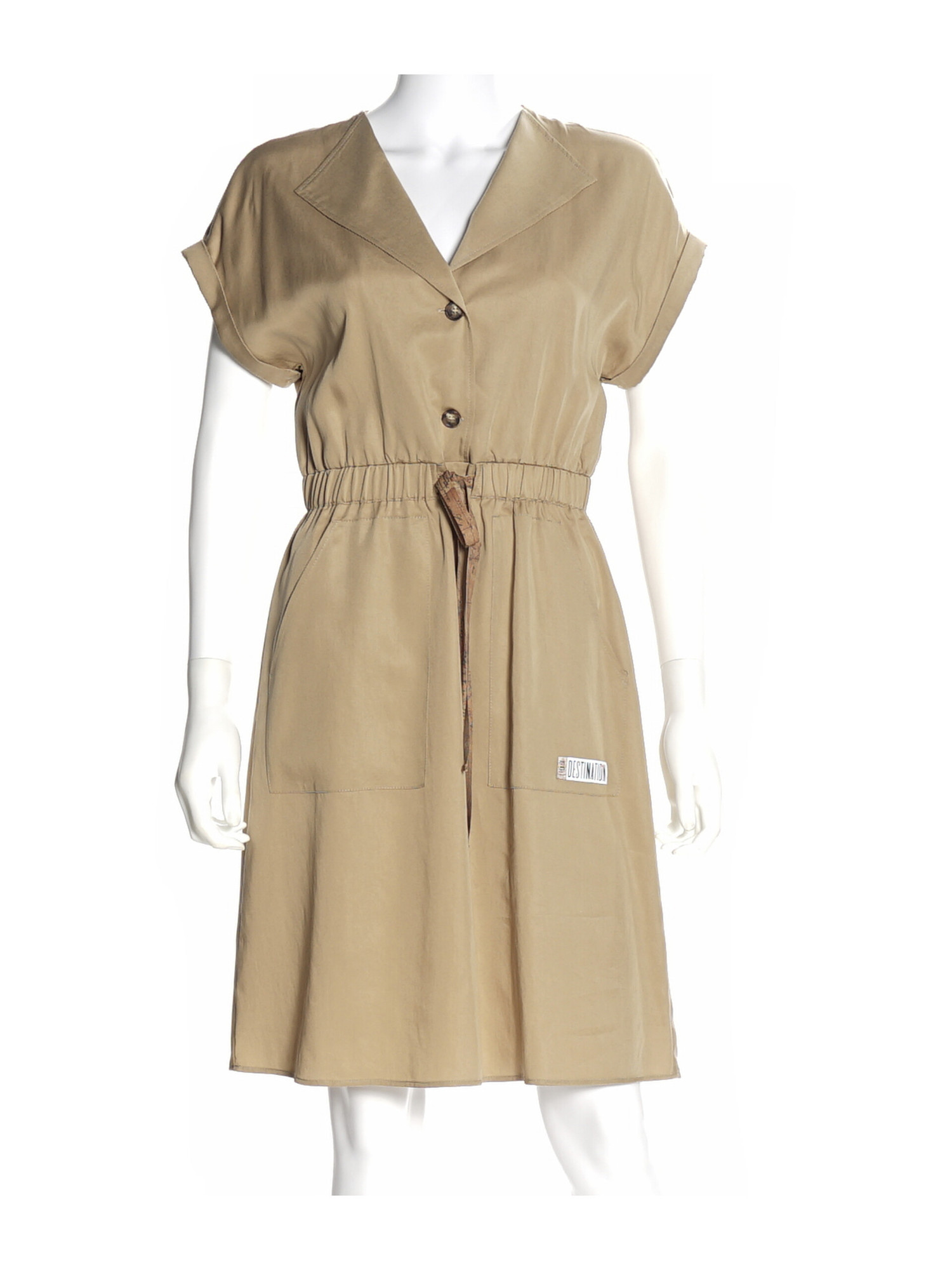 vestito-corto-alviero-martini-1a-classe-destination-da-donna-beige