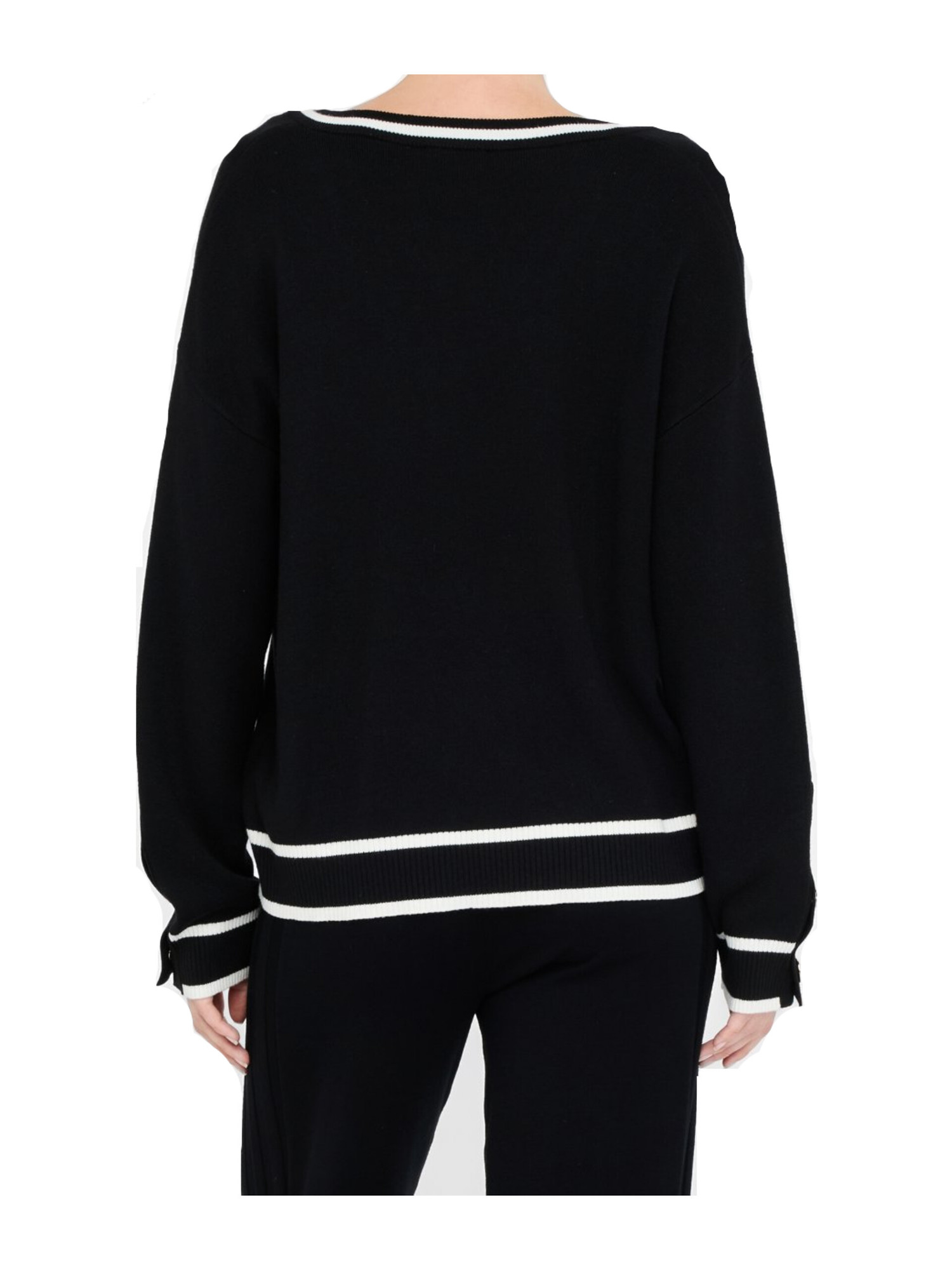 maglia-scollo-a-v-liu-jo-da-donna-nera