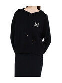 felpa con cappuccio liu jo da donna nera