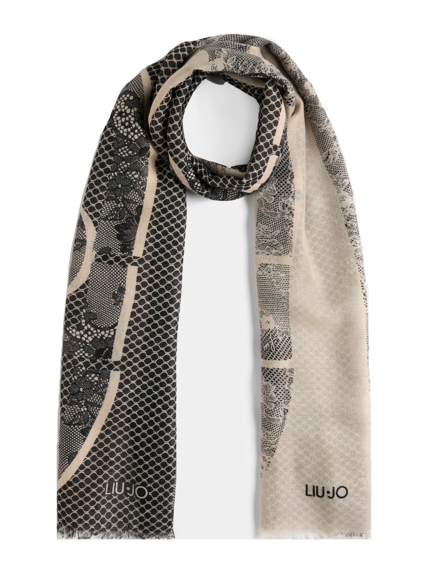 foulard-liu-jo-da-donna-beige-e-nero