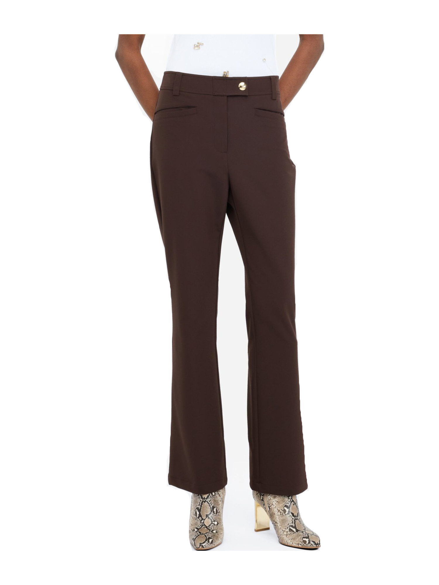 pantalone-flare-a-vita-alta-liu-jo-da-donna-marrone