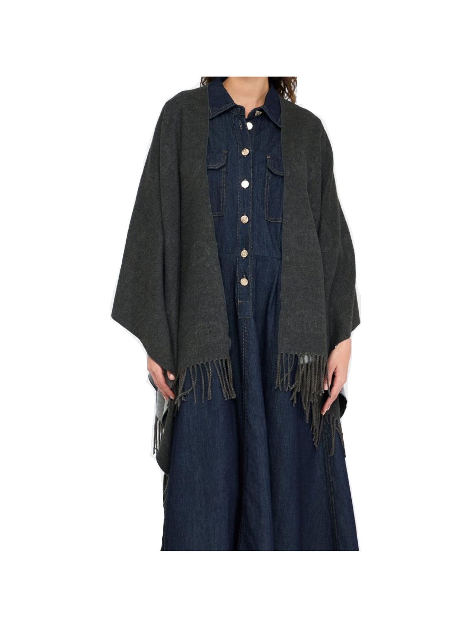 poncho-liu-jo-da-donna-grigio-scuro