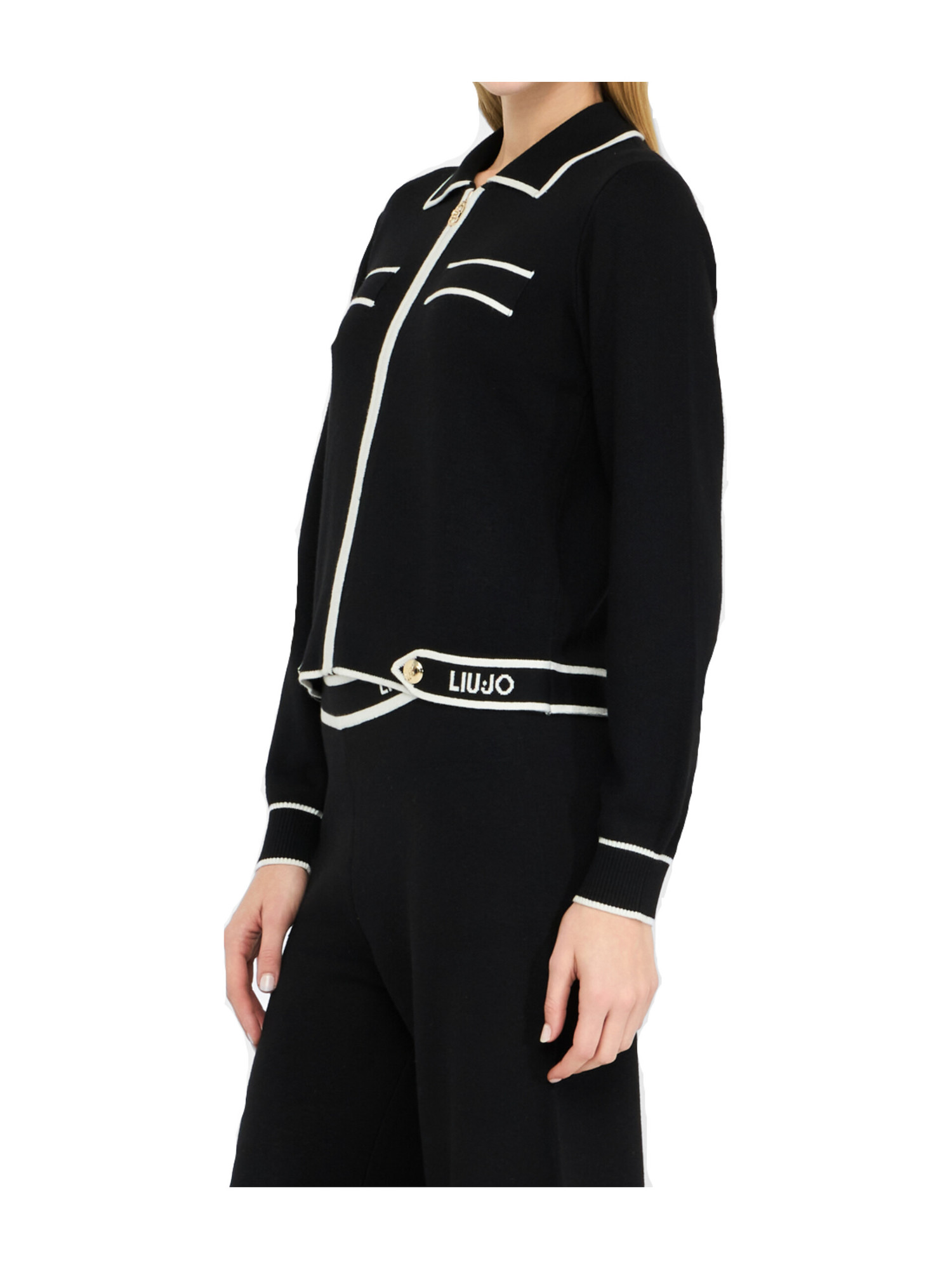 cardigan-con-zip-liu-jo-da-donna-nero