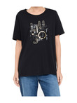 t-shirt-oversize-a-maniche-corte-liu-jo-da-donna-nera