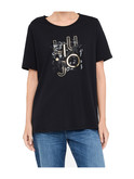 t-shirt oversize a maniche corte liu jo da donna nera