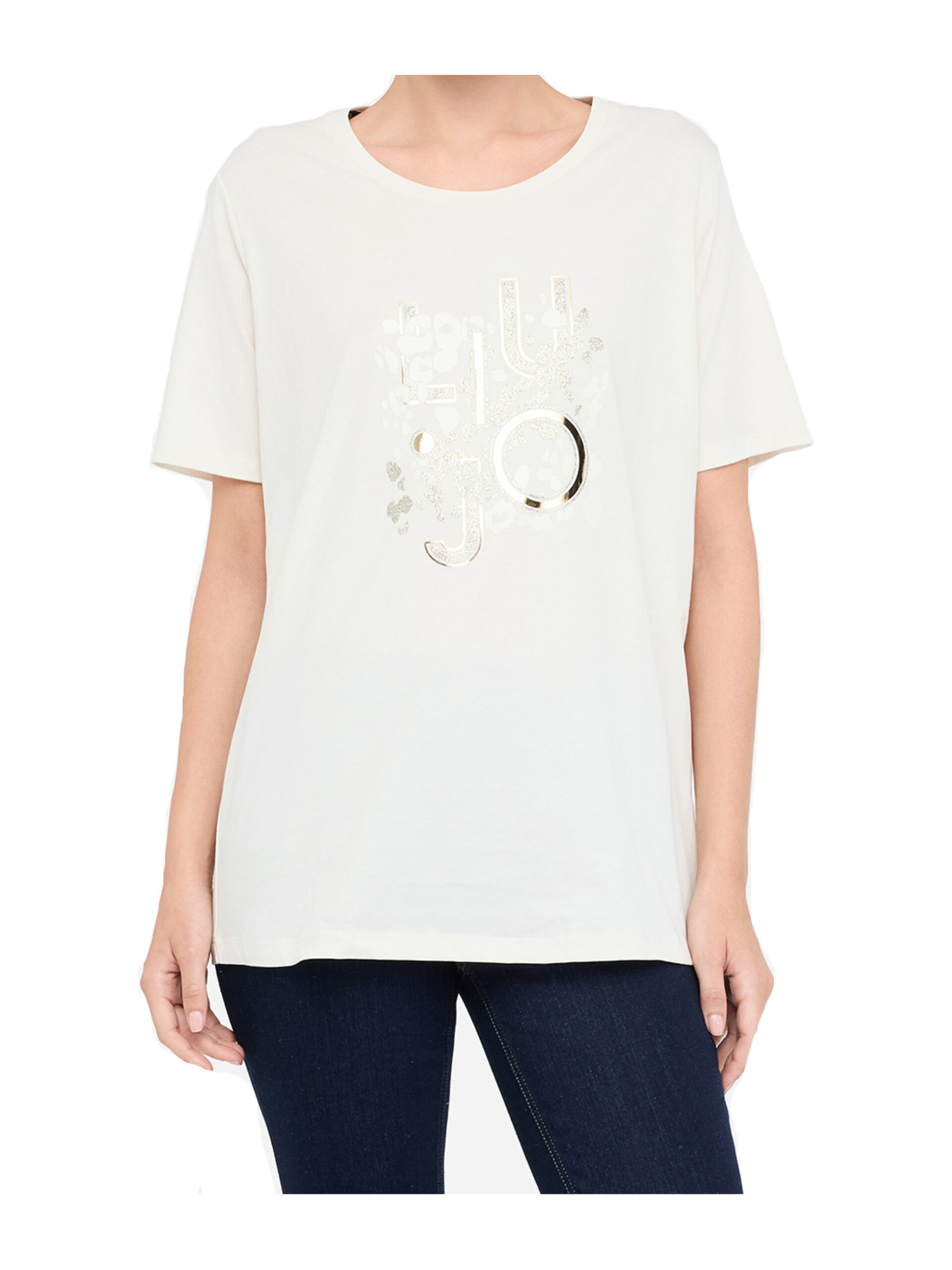 t-shirt-oversize-a-maniche-corte-liu-jo-da-donna-bianca