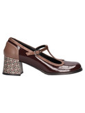 scarpa con tacco largo liviana da donna marrone